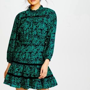 Joie Salama Caviar Large Long Sleeve Ruffle Tiered Dress